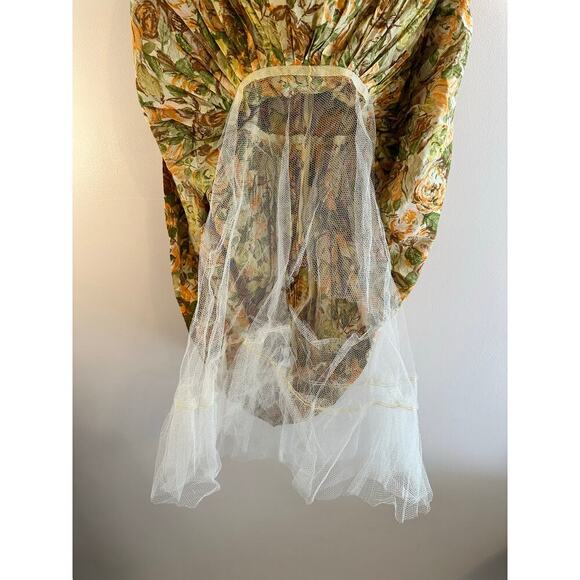 Vintage 1950s Womens Cotton Floral Cap Sleeve Belted Retro Twee Dress Small - Picture 4 of 7